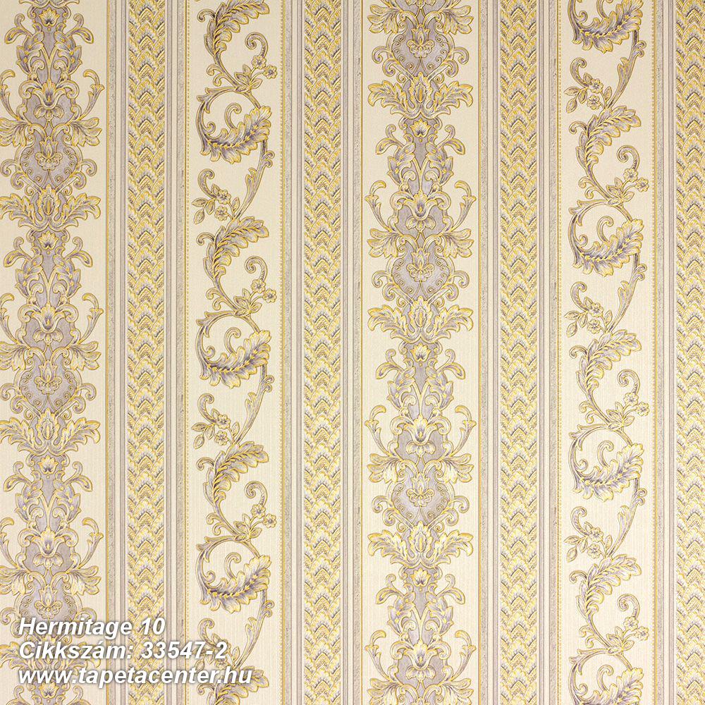 Barokk-klasszikus,csíkos,metál-fényes,arany,bézs-drapp,súrolható,vlies tapéta 